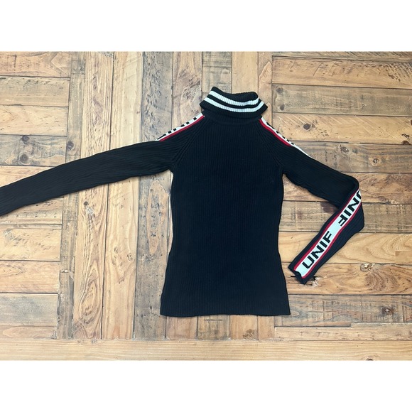 Women's UNIF Black Ribbed Turtleneck, Sz: Small (b19) - Picture 5 of 5